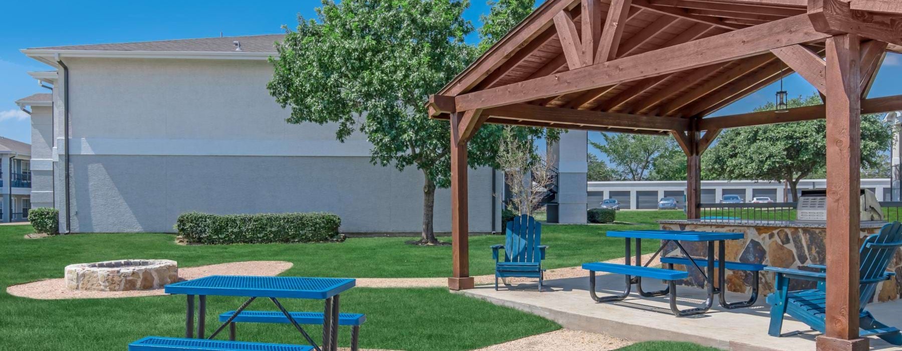 shaded picnic area and grill
