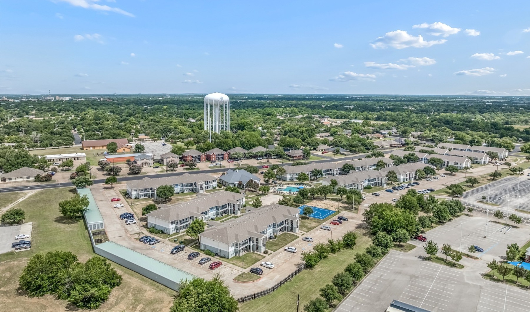 aerial view of town